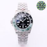 ROLEX GMT-Master II Green Bezel 904L Steel 40mm 3186/2836 Movement Black Watch